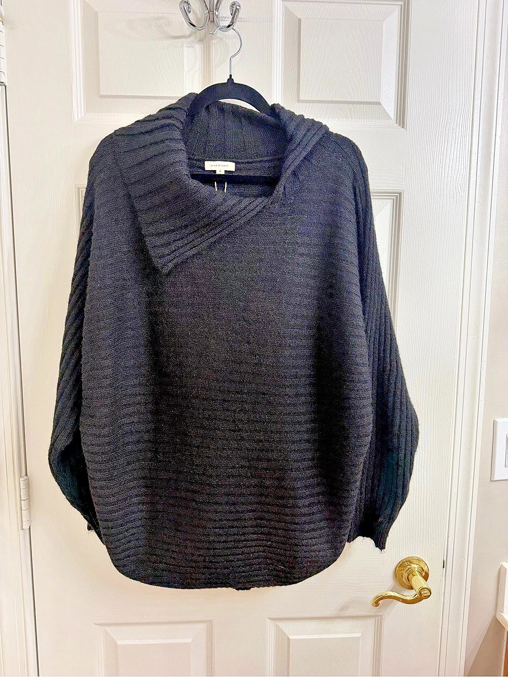 Max Studio Cowl Neck Sweater in Black Size Medium NWT